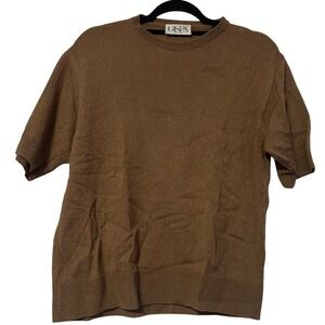 Gispa Made in Italy Bronze Metallic Short Sleeve‎ Shimmer Sweater Size S